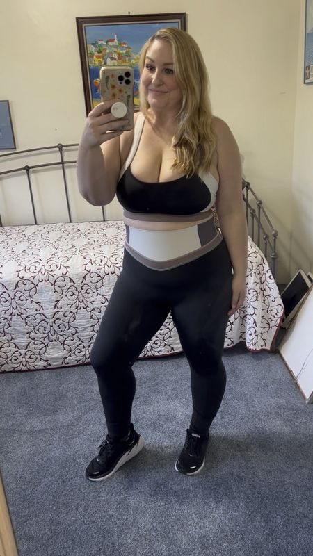 Just got this workout set and I am completely in love. Ready to order more colors! 
The corset vibe is everything and this too is so supportive! And adjustable if you’re busty. 
Wearing size XL bra and L leggings 

#LTKfitness #LTKplussize #LTKmidsize