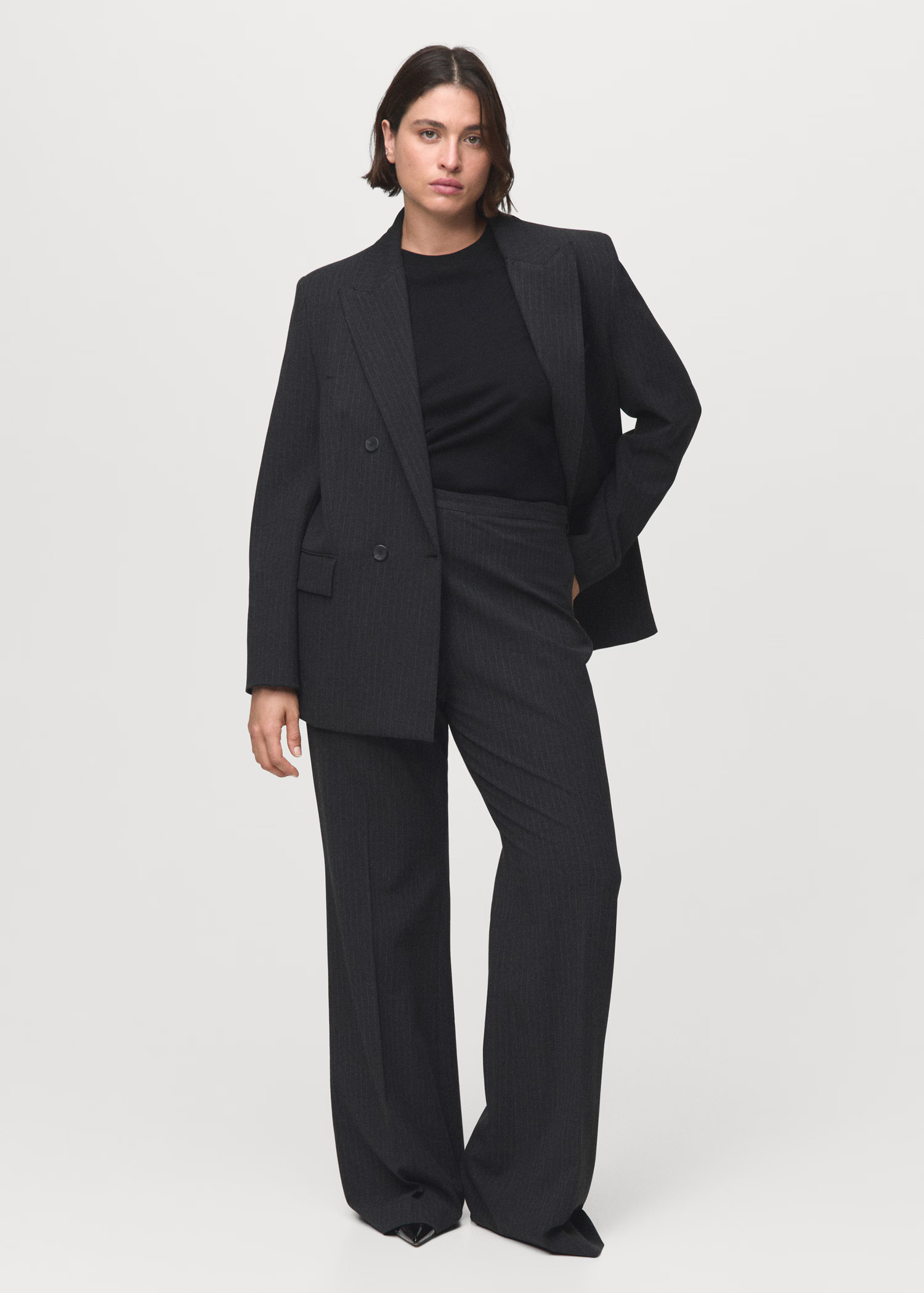Pinstripe suit trousers - Women | MANGO United Kingdom | MANGO (UK)