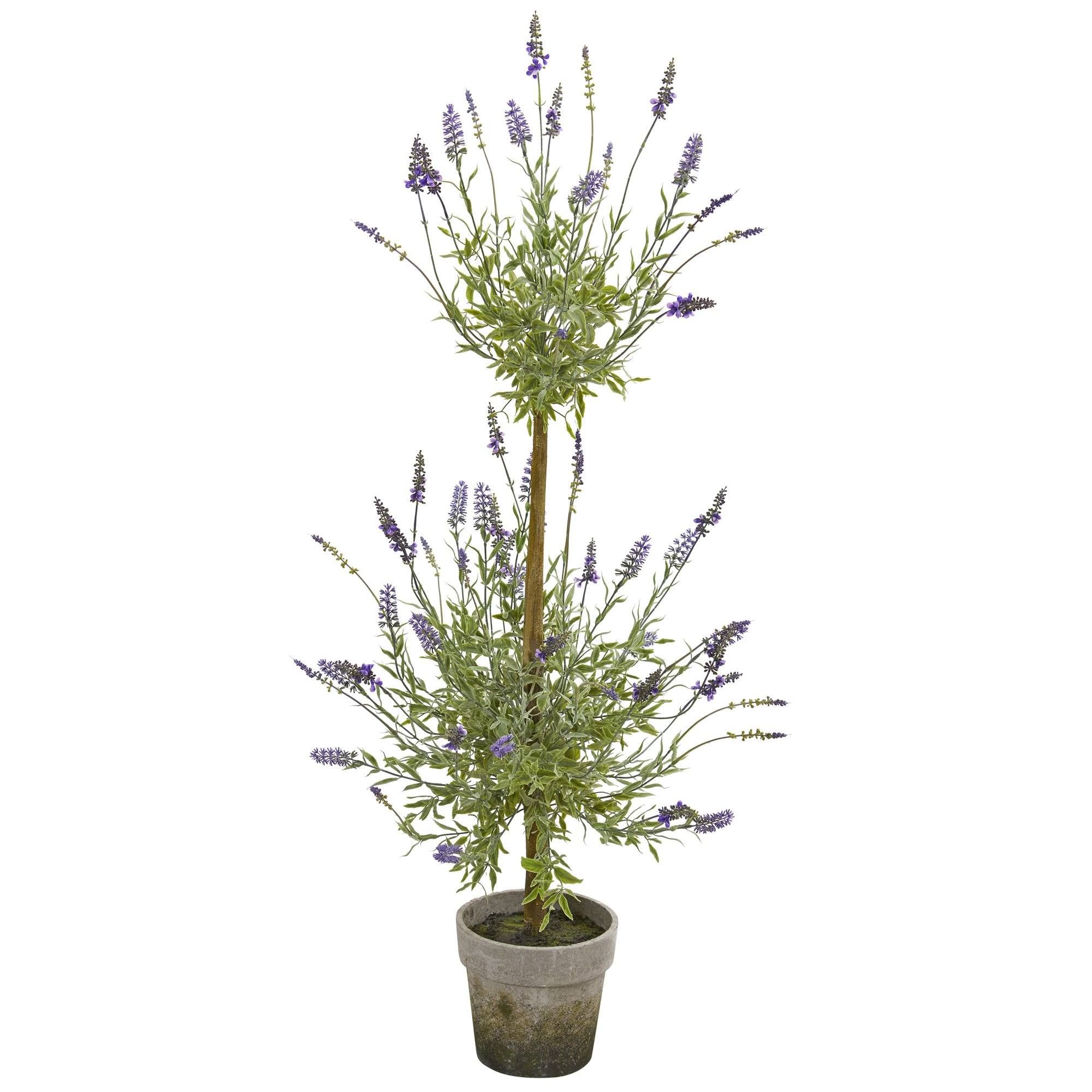 34” Lavander Topiary Artificial Tree | Nearly Natural | Nearly Natural