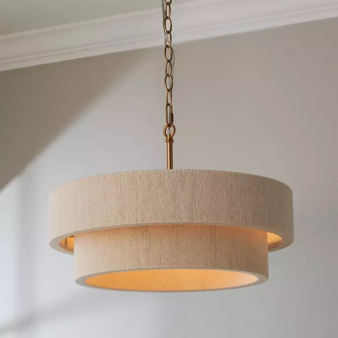 Kalini Double Drum Convertible Chandelier | Shades of Light