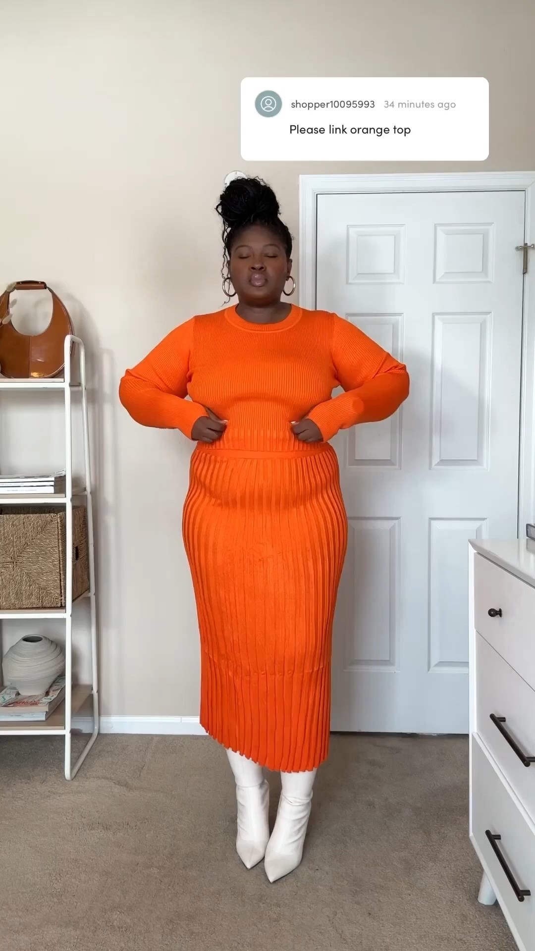 I need stretch. I need structure. I need it to flatter. This knit 2 piece set checks all three. The ribbed texture smooths, and the high waist defines your shape without squeezing. Comfortable ribbed knit fabric, high slit detail, and elastic waistband. #twopieceset #orangeoutfit #sweaterset #bodyconskirt #curvefriendlyfashion #falloutfitinspo #matchingset #plussizestyle #ltkfinds #confidentstyle

#LTKSeasonal #LTKMidsize #LTKootd