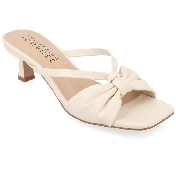 Journee Womens Starling Kitten Heel Two Tone Open Toe Dress Sandals, Widths Available | Walmart (US)