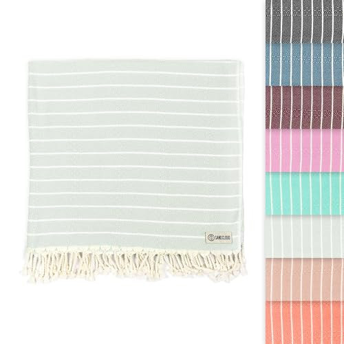 Sand Cloud Turkish Beach Towel - Sand Proof - 100% Certified Organic Turkish Towel - Quick Dry Towel for Beach, Picnic, Blanket or Bath Towel - As Seen on Shark Tank - Gocek (Sage Green) | Amazon (US)