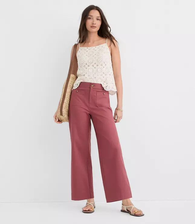 Palmer Wide Leg Crop Pants | LOFT