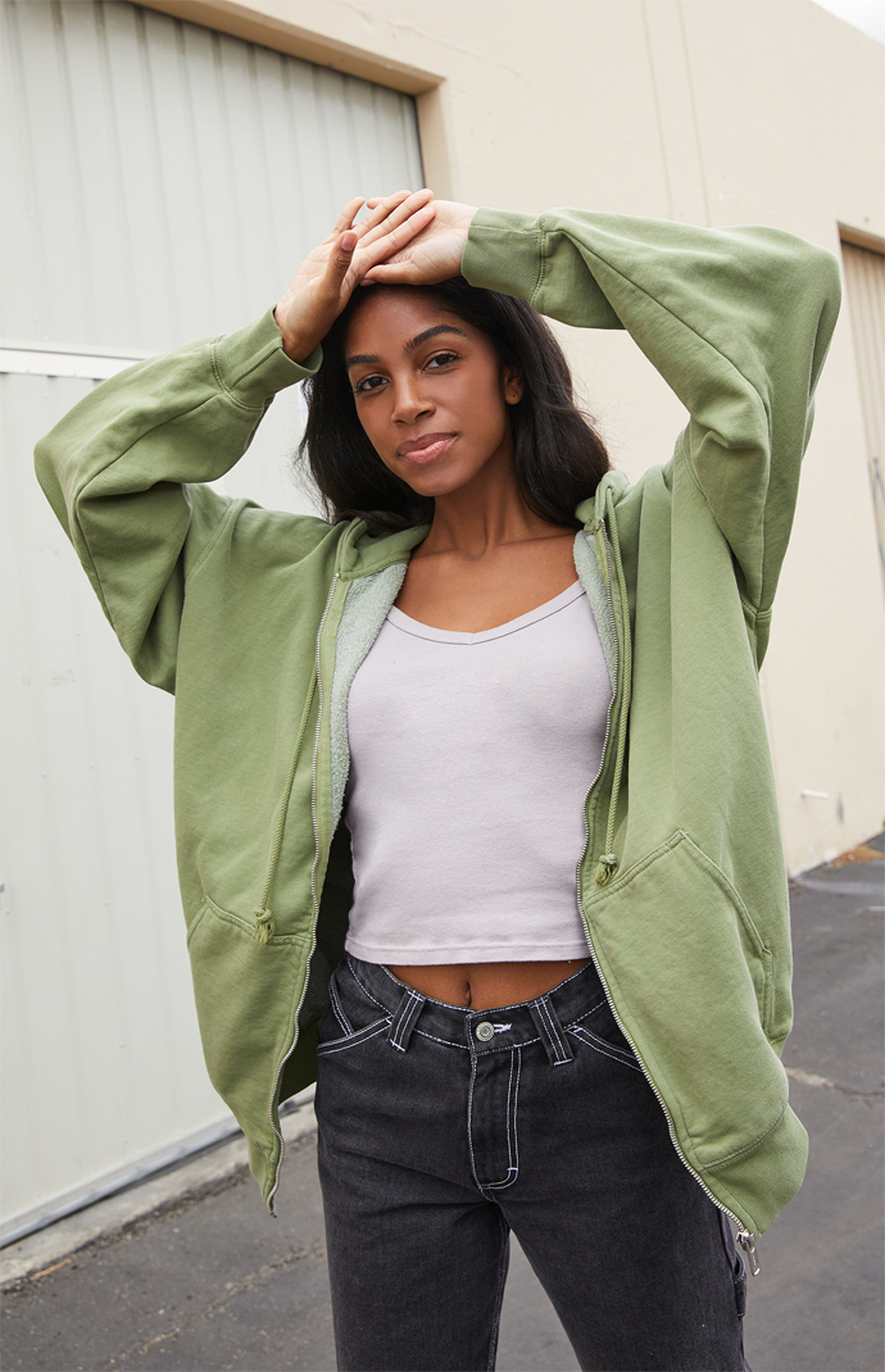 John Galt Green Full Zip Hoodie | PacSun | PacSun