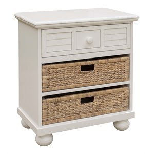 Sunset Trading Ice Cream At The Beach Wood Nightstand/End Table in Antique White | Cymax
