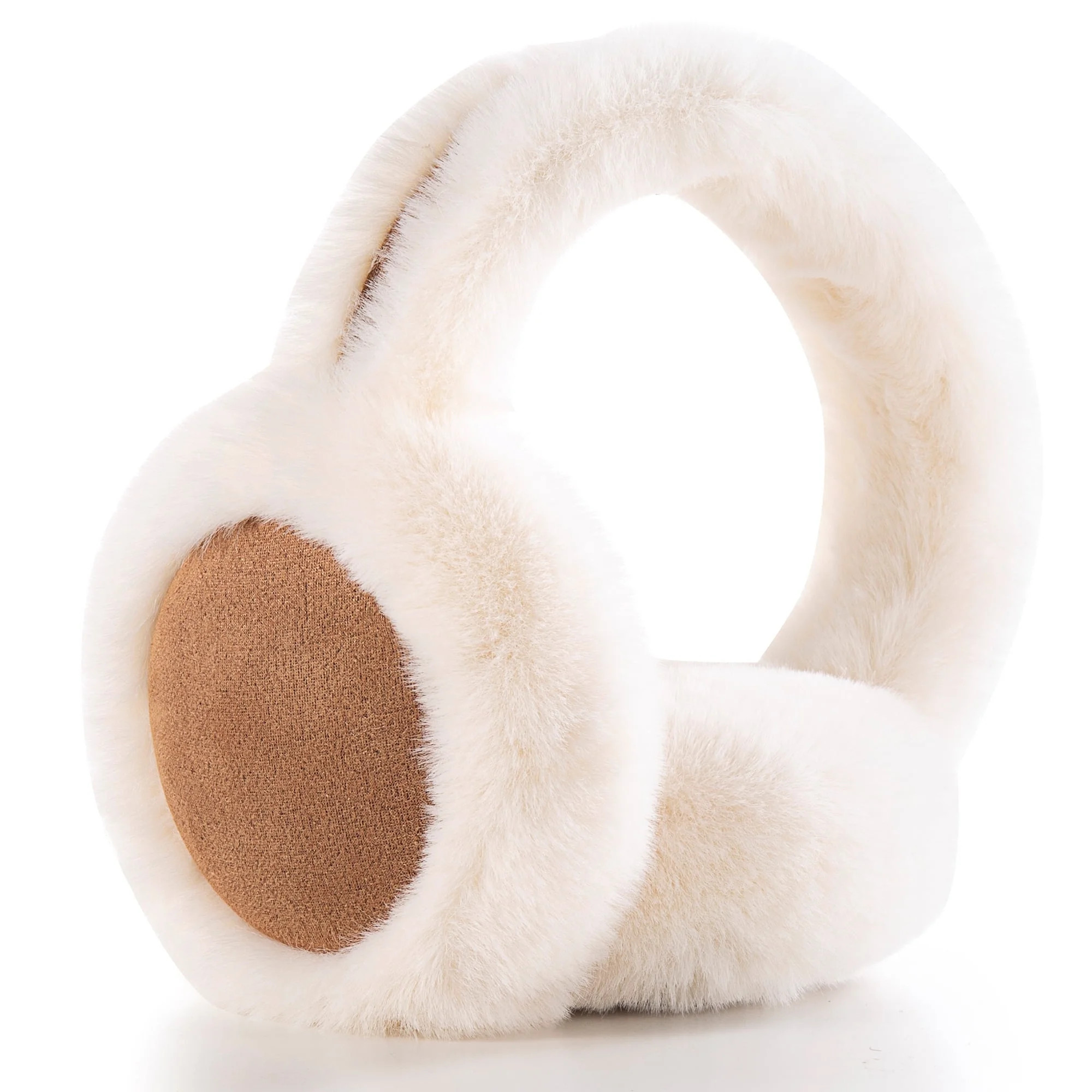 REDESS Women's Winter Warm Earmuffs Girls Faux Fur Cute Foldable Ear Warmers,Khaki | Walmart (US)