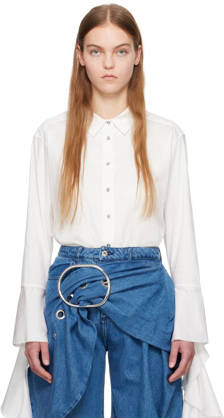 Marques Almeida - White Ruffled Shirt | SSENSE