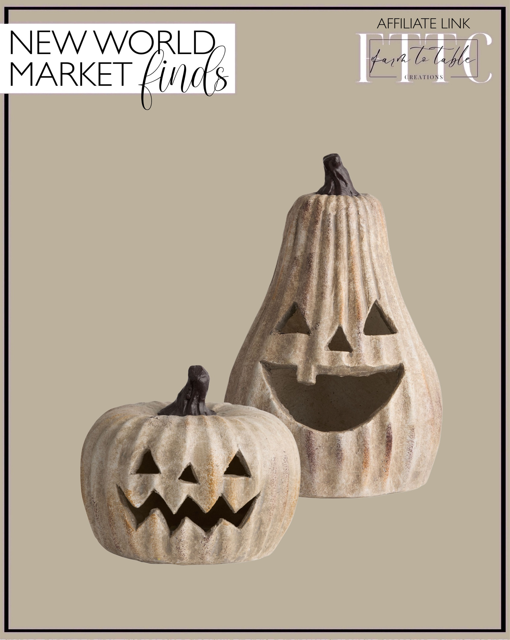 New World Market Finds. Follow @farmtotablecreations on Instagram for more inspiration.

The cutest antiqued light up Jack O’ Lanterns. 

Halloween Finds. Halloween Decor. Fall Decor. Fall Finds. Pumpkin Decor. 


#LTKHome #LTKSeasonal #LTKFindsUnder50