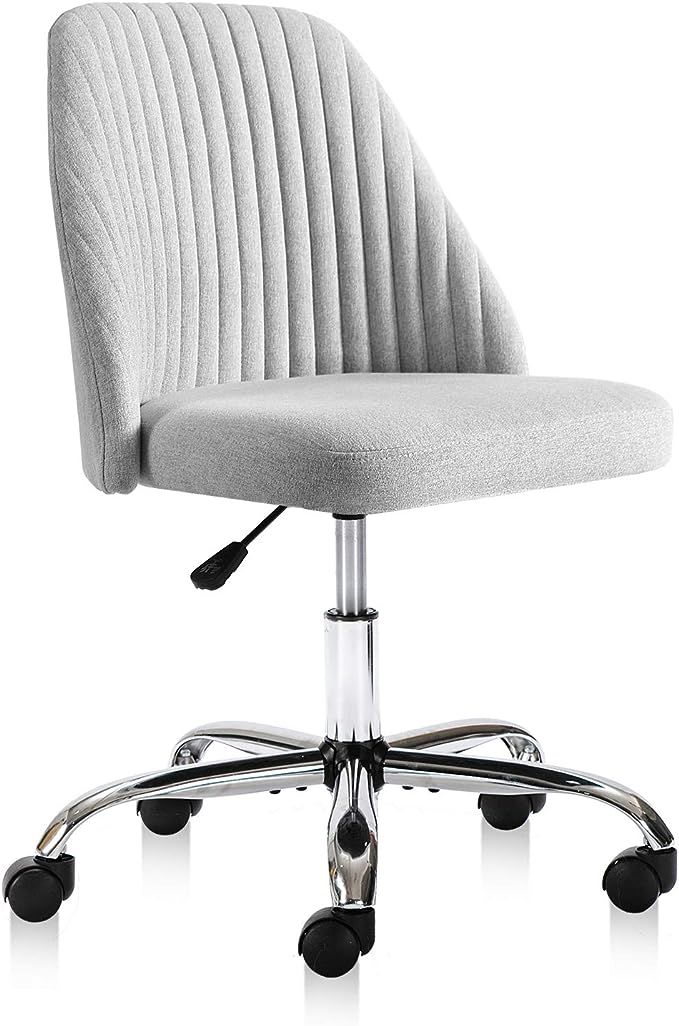 Rimiking Home Office Modern Twill Fabric Adjustable Mid-Back Task Ergonomic Executive Chair, Gray | Amazon (US)