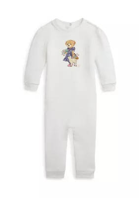 Ralph Lauren Childrenswear Baby Girls Polo Bear Fleece Coverall | Belk