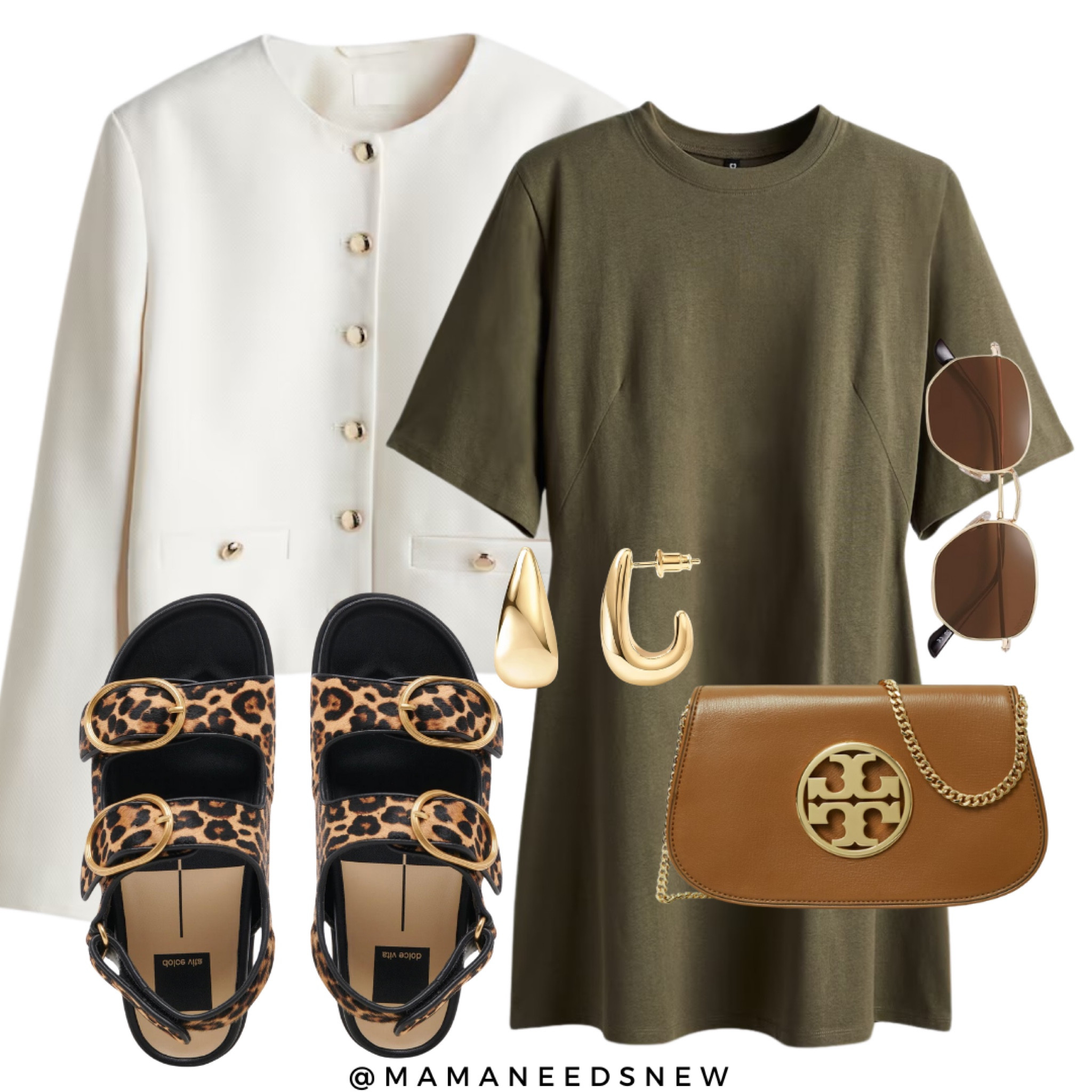 Late summer to fall transition look featuring a tshirt dress & cardigan with a touch of leopard 🤍

#LTKFindsUnder100 #LTKShoeCrush #LTKSaleAlert