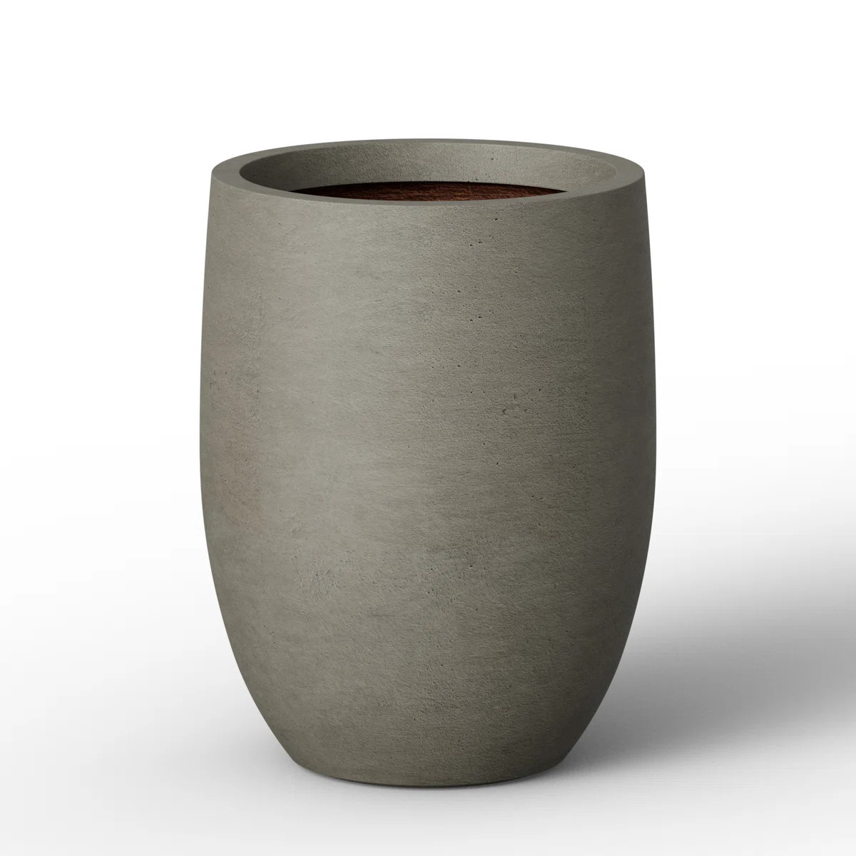 9" W x 12" H Stone Gray Handcrafted Concrete Tall Round Planter Medium Outdoor Flower Plant Pot w... | Wayfair North America