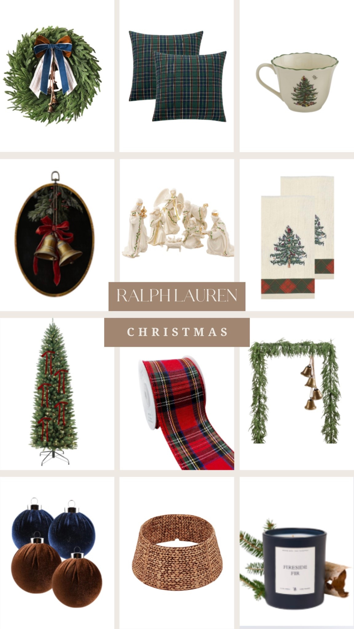 Ralph Lauren Christmas! 

christmas decor, christmas tree, ornaments, nativity set, christmas home finds, garland, mugs, throw pillows