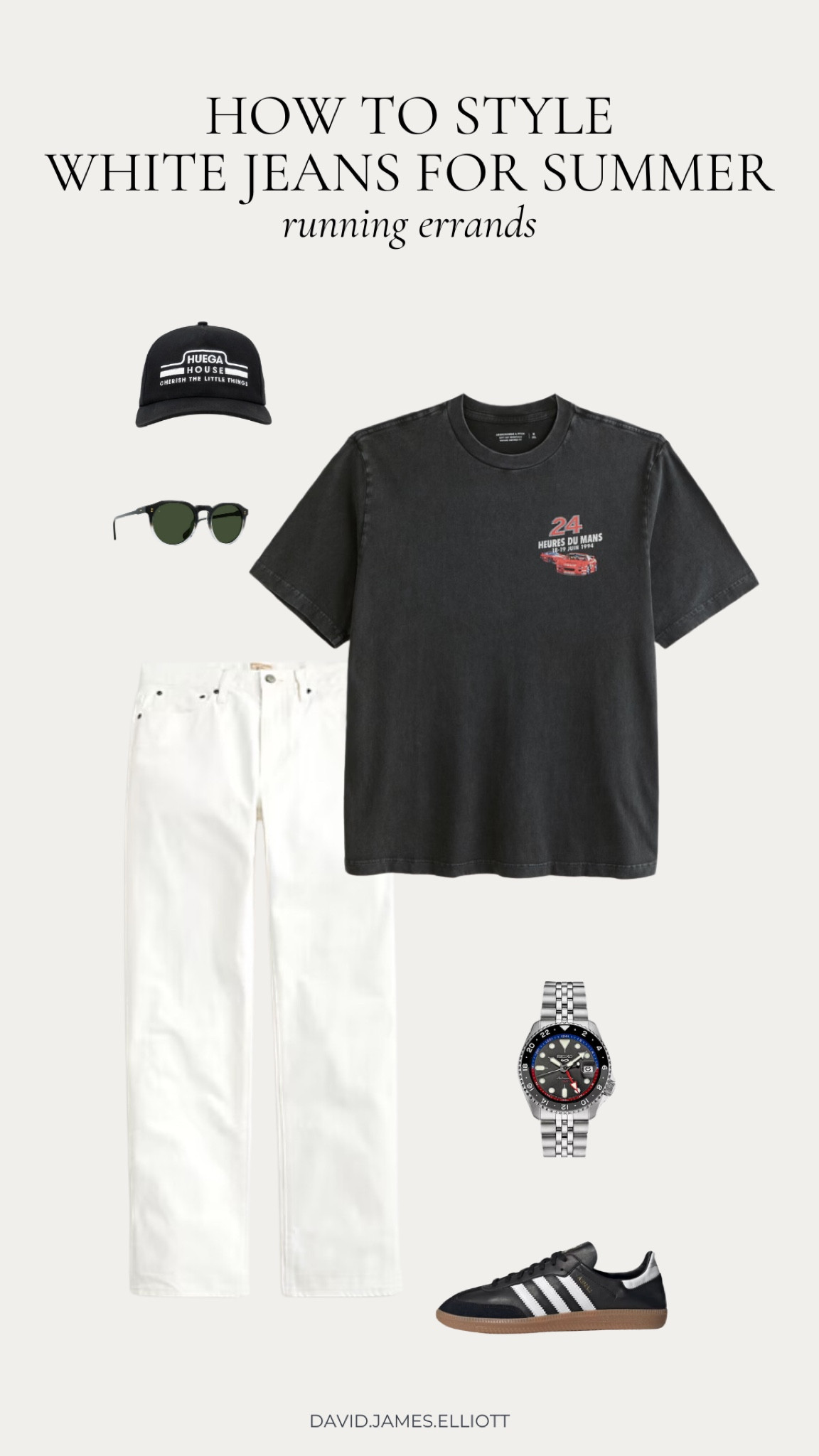 Casual weekend outfit with white jeans.

#LTKMens