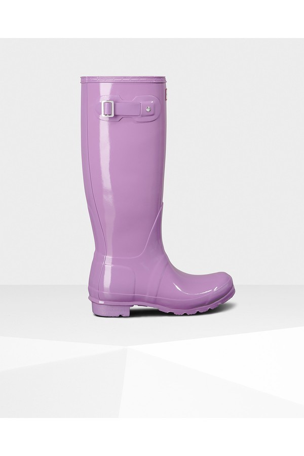 Hunter Womens Original Tall Gloss Rain Boots 8 us Thistle | Orchard Mile