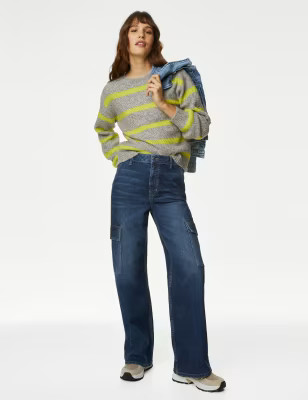 Gestreepte trui van gerecyclede materialen met ronde hals | Marks & Spencer (UK)