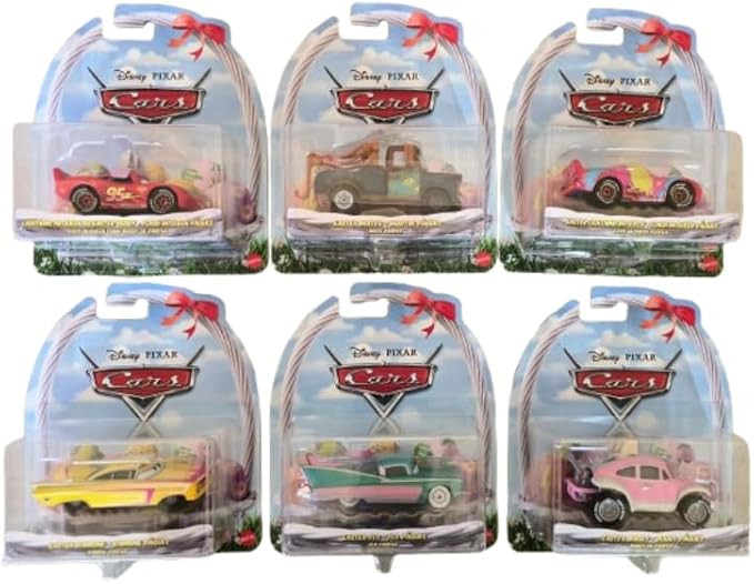 Disney Pixar Cars Easter Diecast Vehicles, 6-Pack Collection, Lightning McQueen, Mater, Holiday T... | Amazon (US)