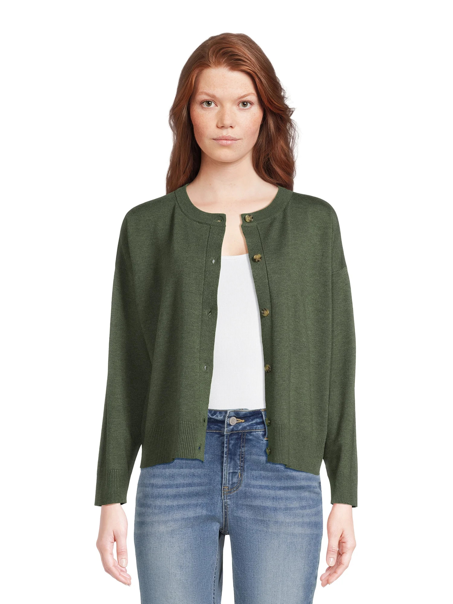 Time and Tru Women's Button Front Cardigan Sweater, Lightweight - Walmart.com | Walmart (US)