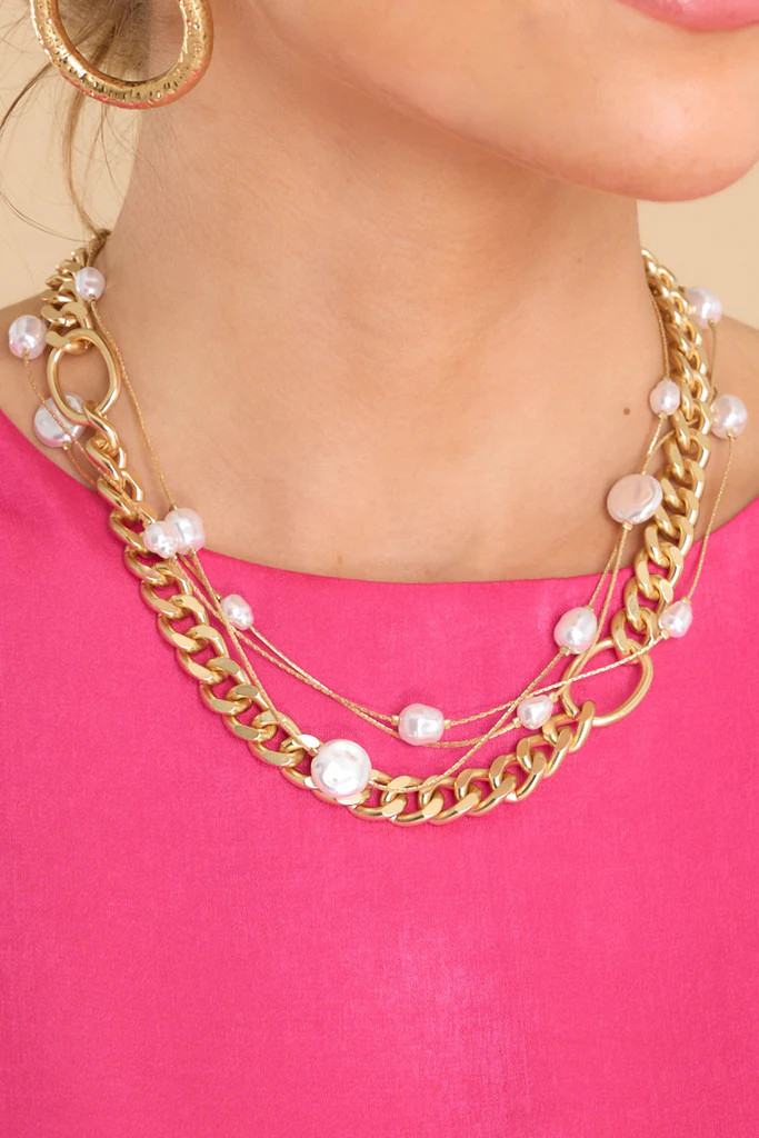 Sweet Nothing Gold Layered Necklace | Red Dress 