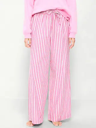 Poplin Wide-Leg Pajama Pants | Old Navy (US)
