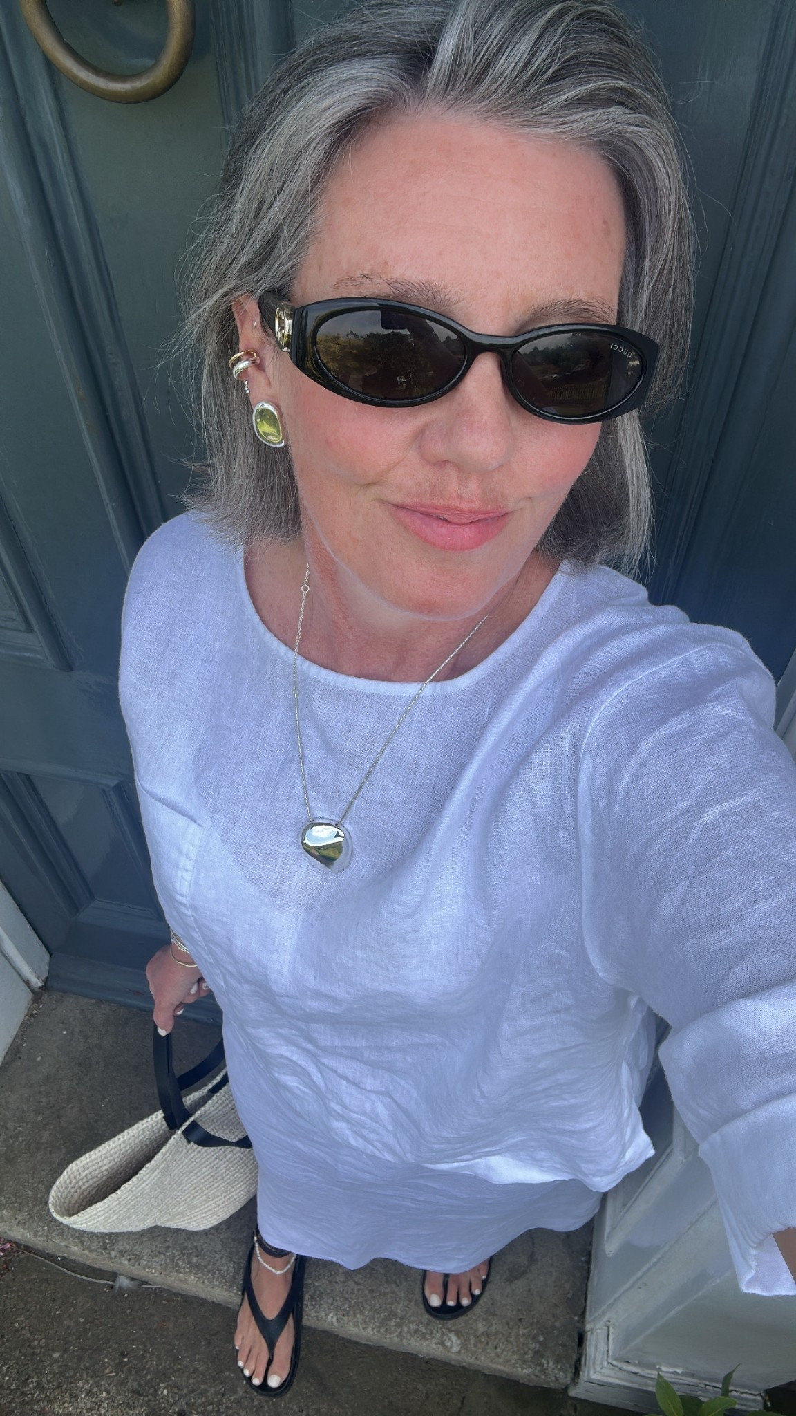 #ootd heatwave addition 🥵
Wearing a large skirt and small top
New ear cuff 💛🩶

#LTKstyletip #LTKover50style #LTKsummer