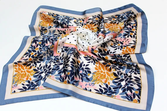 Silky Hair Scarf/Square Neck Scarf/Bag Scarf/Bohemian Head | Etsy | Etsy (US)