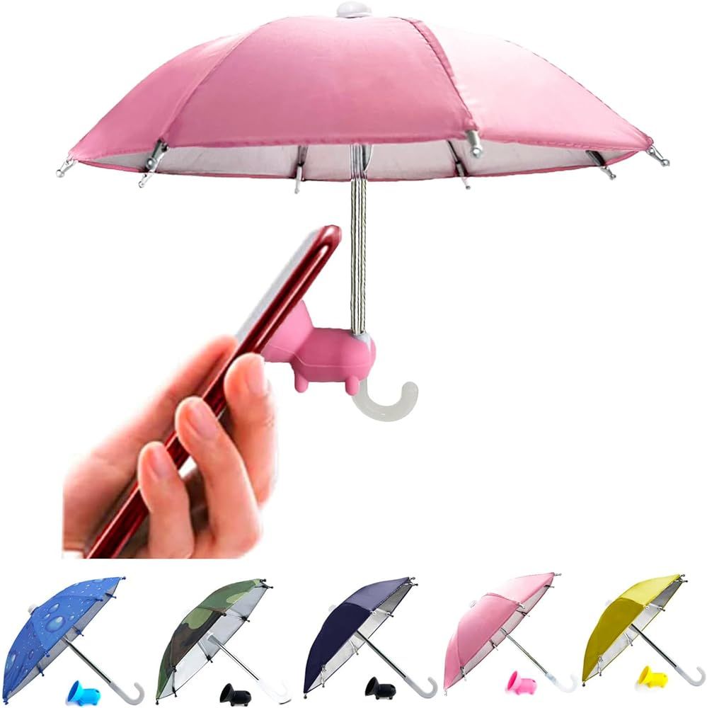 UV Protection Phone Umbrella for Sun,Universal Adjustable Piggy Suction Cup Phone Stand Umbrella ... | Amazon (US)