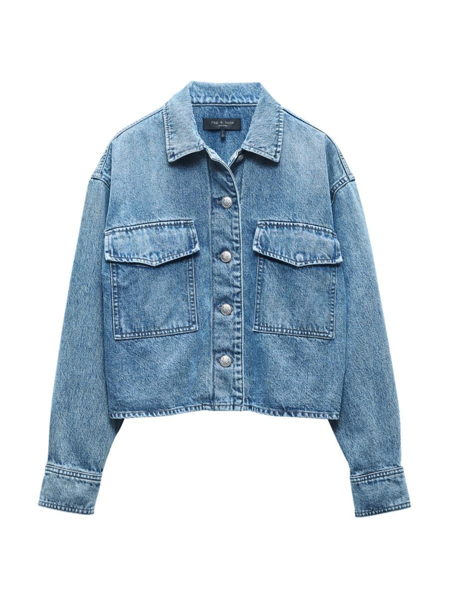 Jaiden Denim Button-Front Shirt Jacket | Saks Fifth Avenue