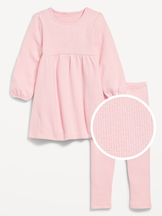 Long-Sleeve Thermal-Knit Dress and Leggings Set for Toddler Girls | Old Navy (US)