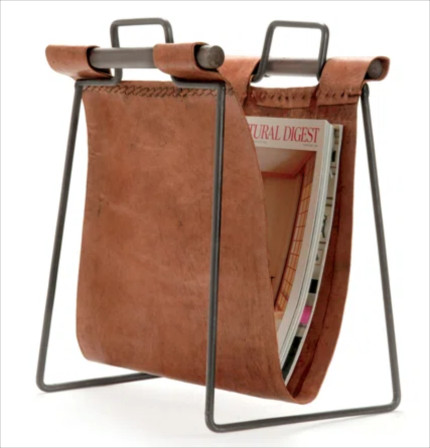 Gemi Leather/Iron Sling Magazine Rack