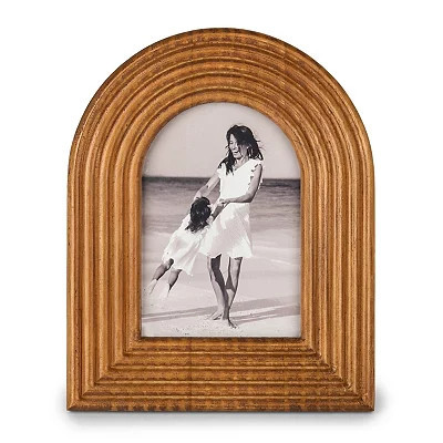 Ribbed Wood Arch Picture Frame, Brown, 5x7 | Kirkland's Home | Kirklands