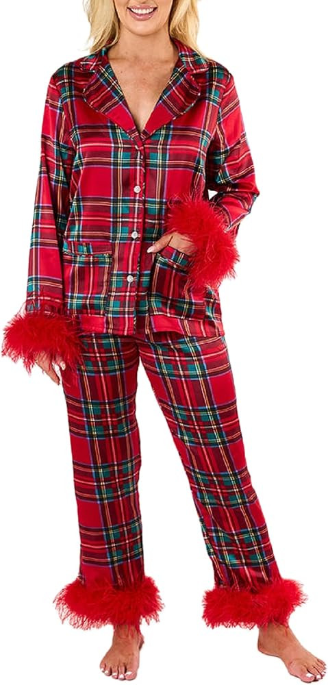 KMBANGI Women 2 Piece Lounge Y2k Pajamas Set Long Sleeve Button Down Shirt Wide Leg Pants Striped... | Amazon (US)