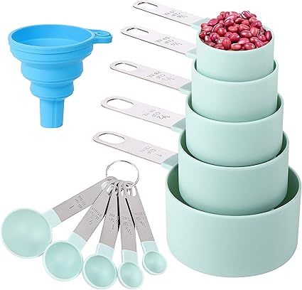 Measuring Cups and Spoons Set of 10 Pieces，Nesting Measure Cups with Stainless Steel Handle，f... | Amazon (US)