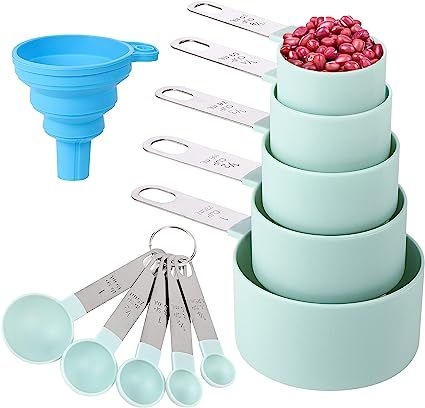 Measuring Cups and Spoons Set of 10 Pieces，Nesting Measure Cups with Stainless Steel Handle，f... | Amazon (US)