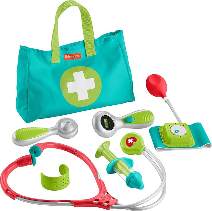 Fisher-Price Preschool Pretend Play Medical Kit 7-Piece Doctor Bag Dress Up Toys for Kids Ages 3+... | Amazon (US)