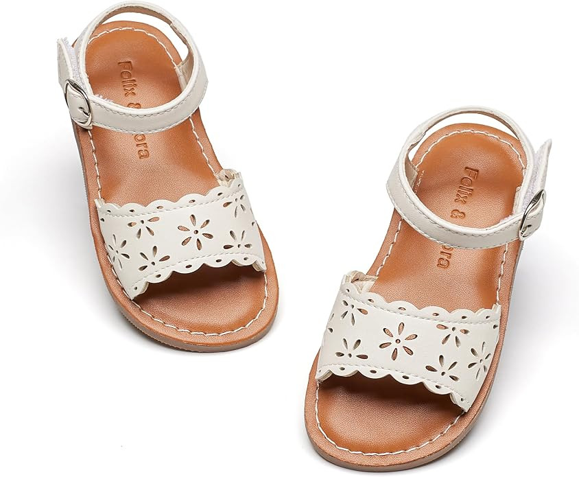 Felix & Flora Toddler Girl Sandals - Little Girl Easter Dress Shoes Lightweight Open Toe Beach Ho... | Amazon (US)