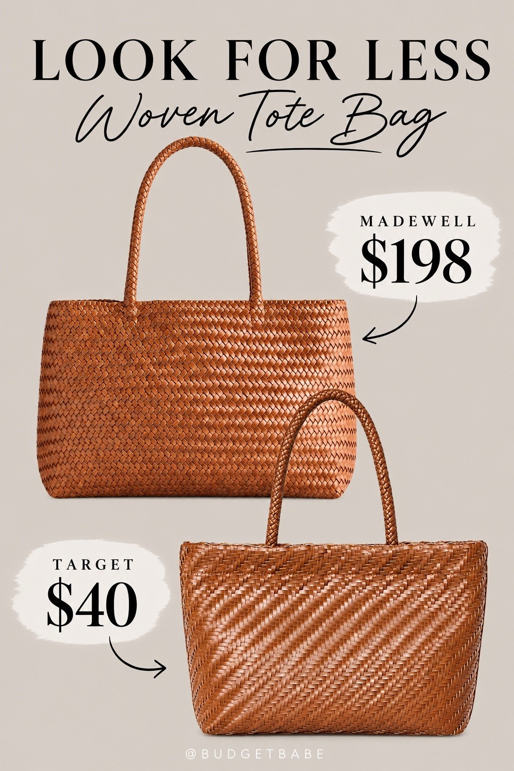 Madewell versus Target woven tote, both come in several colors. #targetstyle lookalike dupe look for less