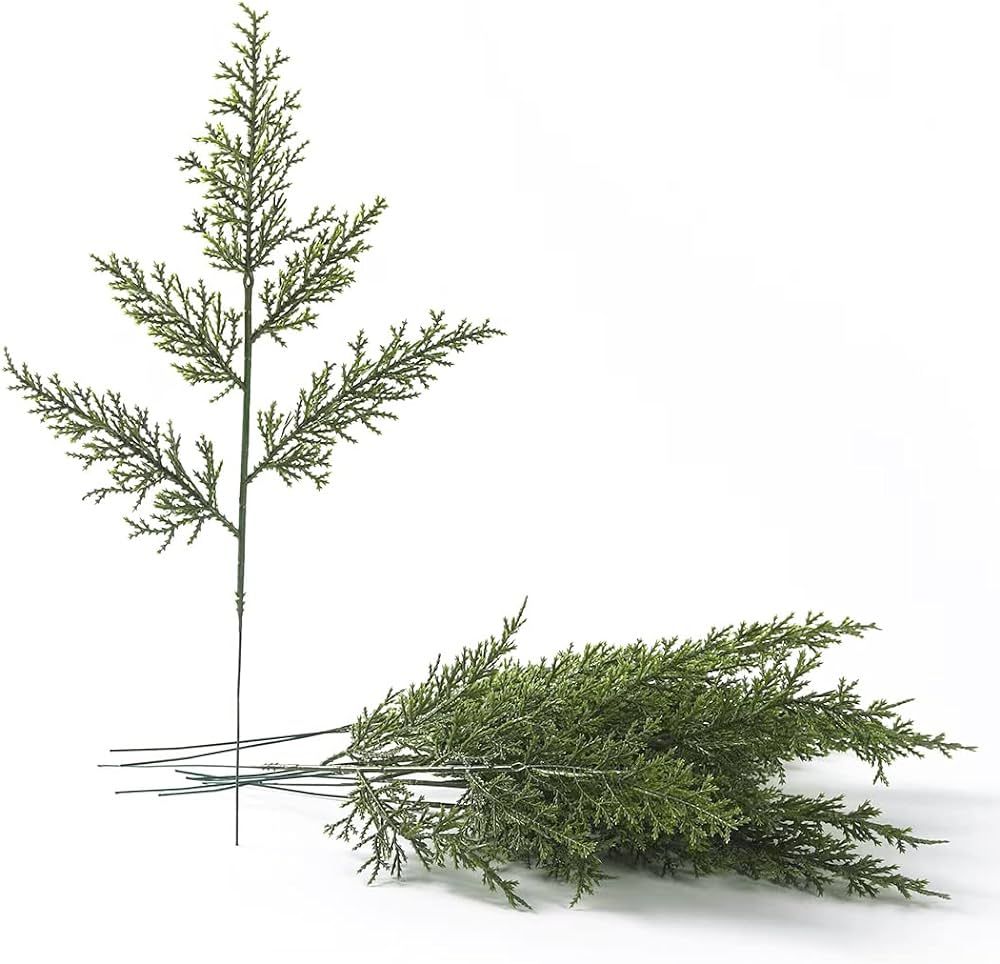 Laelfe 30Pcs Artificial Cedar Sprigs, Cedar Spray Fake Cypress Branches Faux Twigs Pine Picks for... | Amazon (US)
