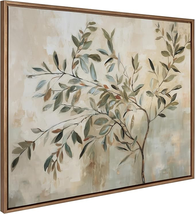 Kate and Laurel Sylvie Olive Tree Abstract Framed Canvas Wall Art by The Creative Bunch Studio, 4... | Amazon (US)