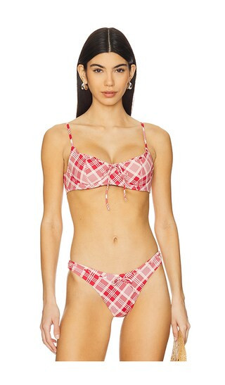 Frankies Bikinis x Bella Hadid Cola Bikini Top in Red. - size XS | Revolve Clothing (Global)