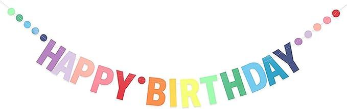 MEETINGU Happy Birthday Banner, Personalized Colorful Gradient Letters Banner, Rainbow Birthday P... | Amazon (US)