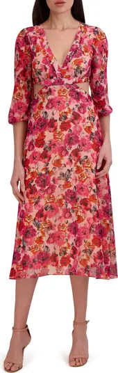 Floral Cutout Midi Dress | Nordstrom Rack