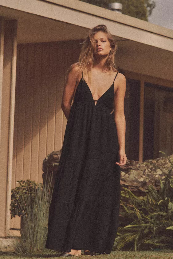 EMBROIDERED GAUZE MIDI DRESS | Zara US