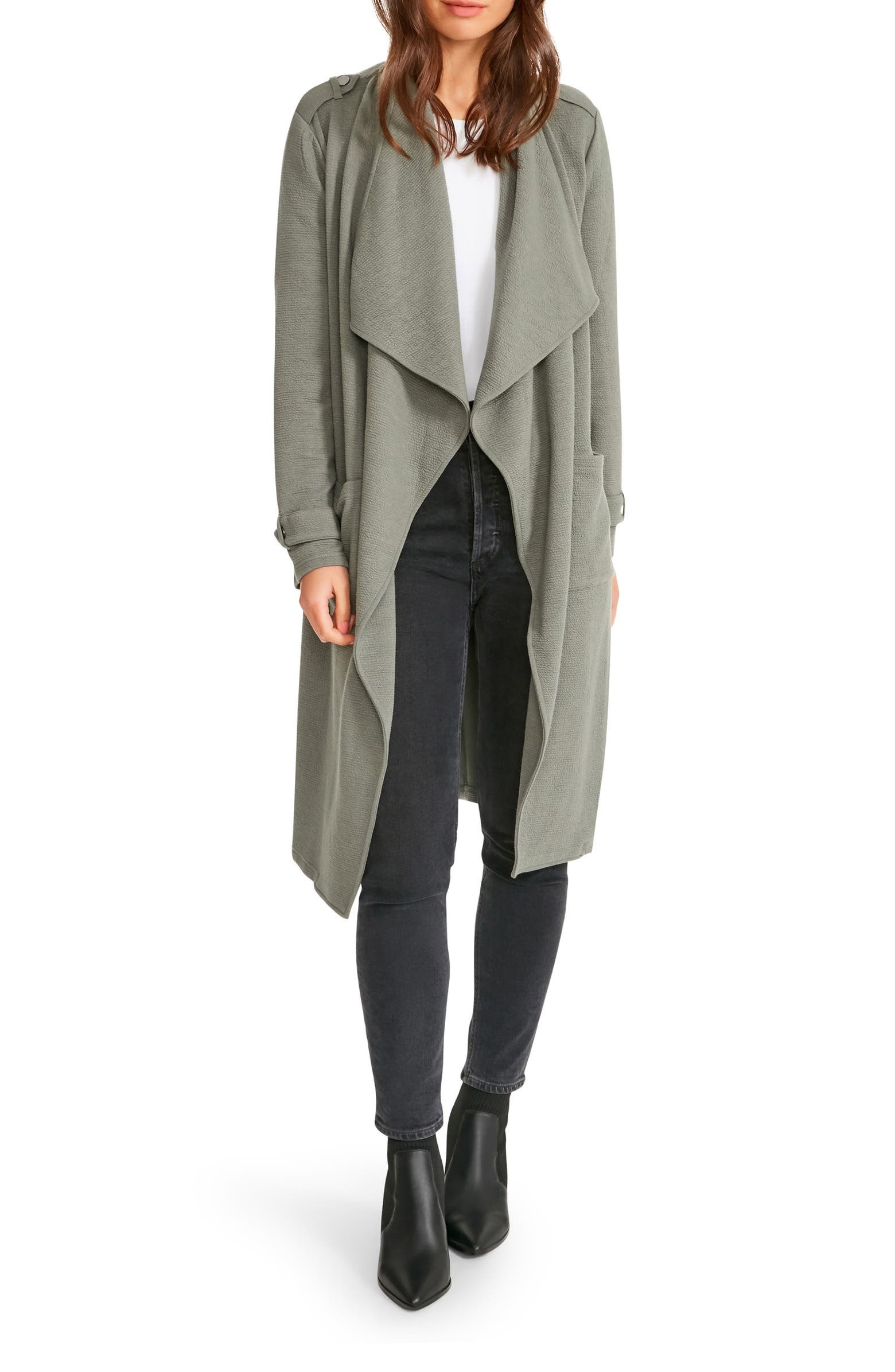 BB Dakota Trench Revolution Waterfall Lapel Knit Coat | Nordstrom | Nordstrom
