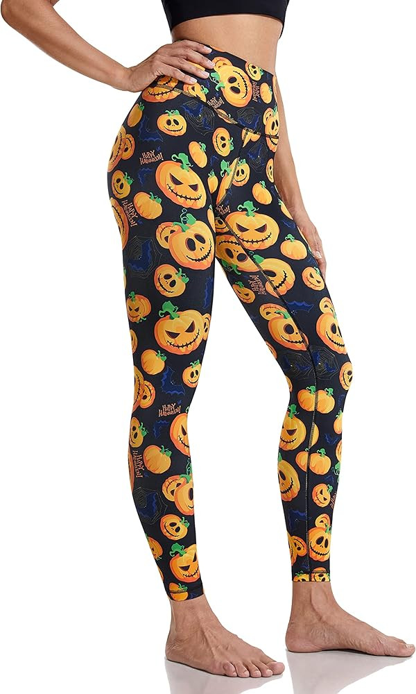 LIEBERGO Workout High Waisted Halloween Mermaid Leggings for Women Tummy Control Leopard Printed Yog | Amazon (US)