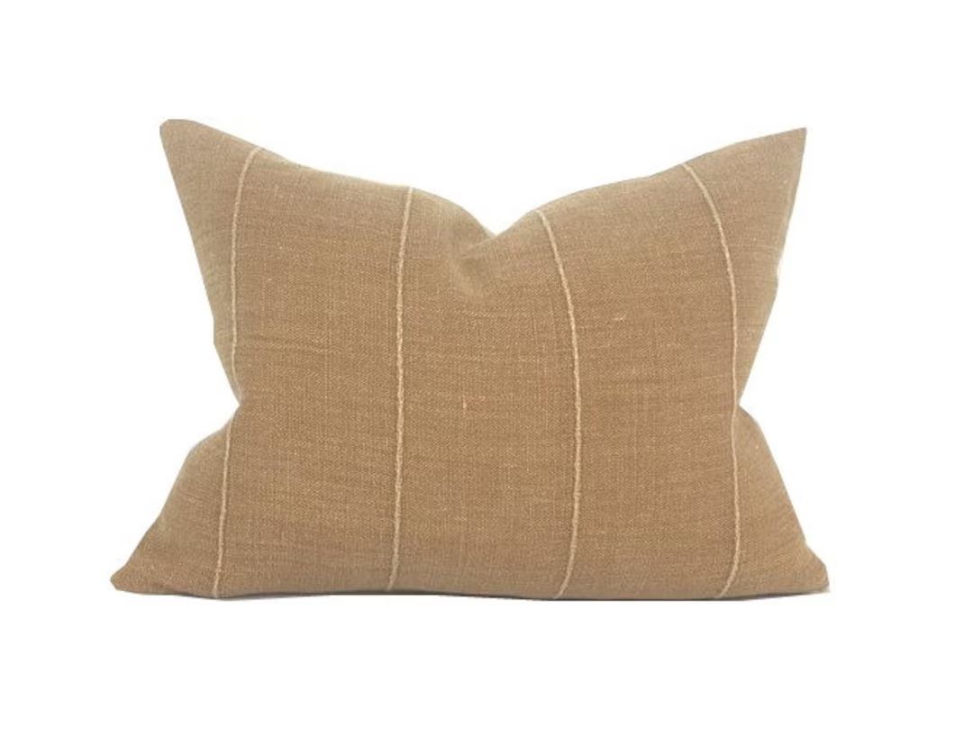 Designer Faso Rust Linen Pillow Cover | Lumbar Rectangle Sizes | Vintage Style | Rust | Alder | T... | Etsy (US)