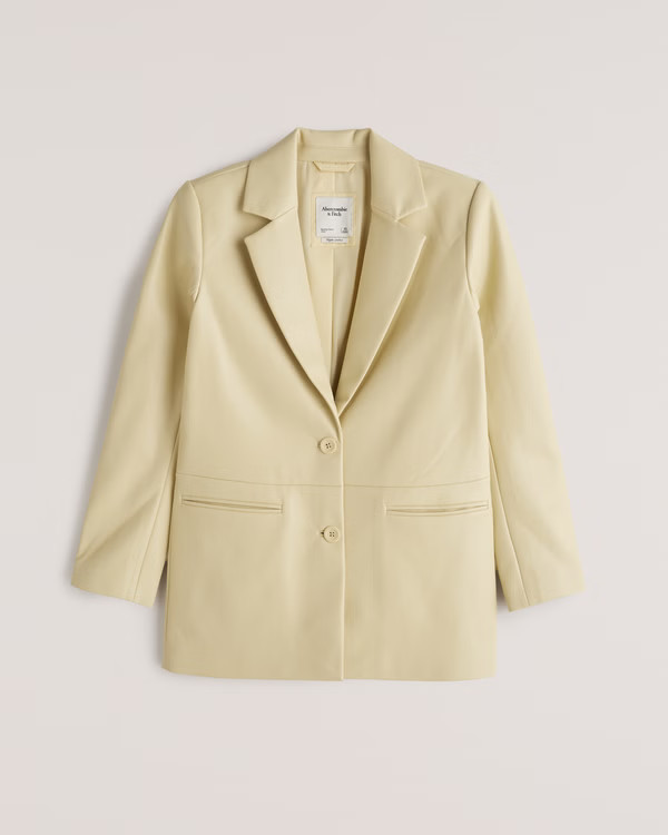 Women's Relaxed Vegan Leather Blazer | Women's Coats & Jackets | Abercrombie.com | Abercrombie & Fitch (US)