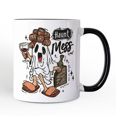 Haunt Mess Wine-Loving Ghost Personalized Mug, Funny Halloween Gift with Spooky Ghost and Custom Name Non Custom 12 oz | Target