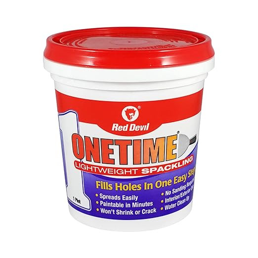 Red Devil 0548 ONETIME Lightweight Spackle Wall Repair, Spackling for Holes Drywall, 1 Pint, Whit... | Amazon (US)